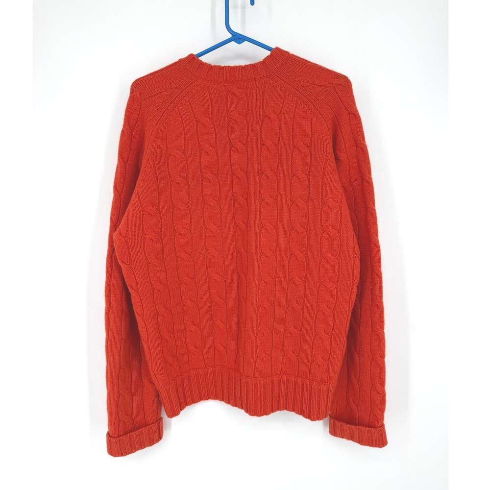 VTG Abercrombie & Fitch Men Orange Shetland Wool Cashmere Knit V-Neck Sweater M - Picture 3 of 11